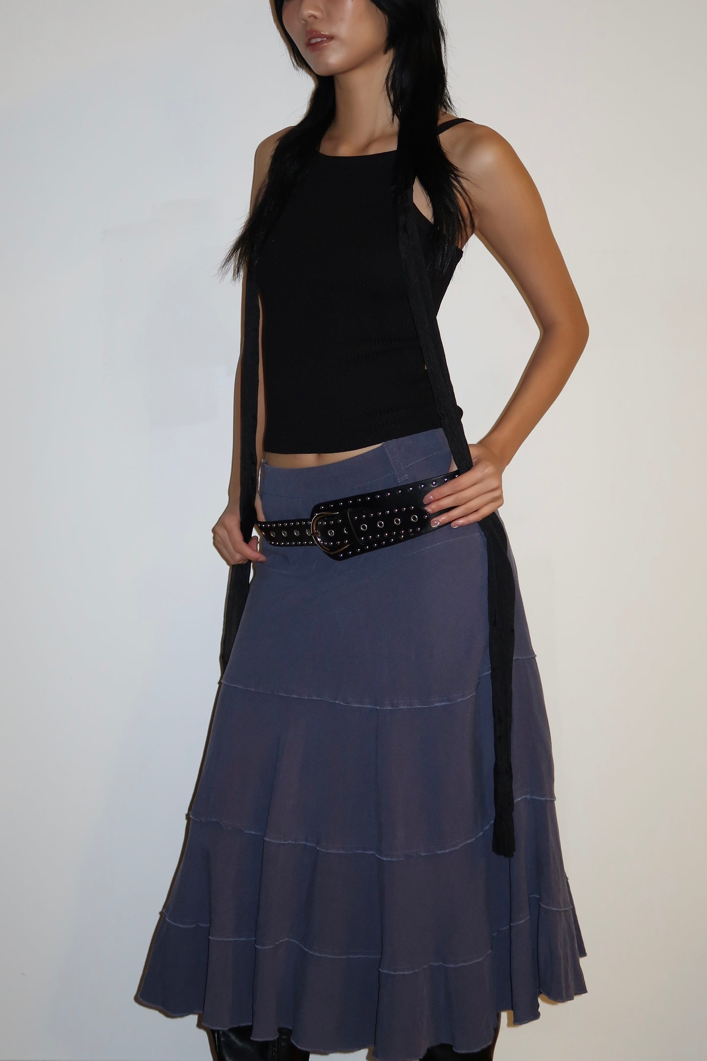 Blue Tiered Skirt