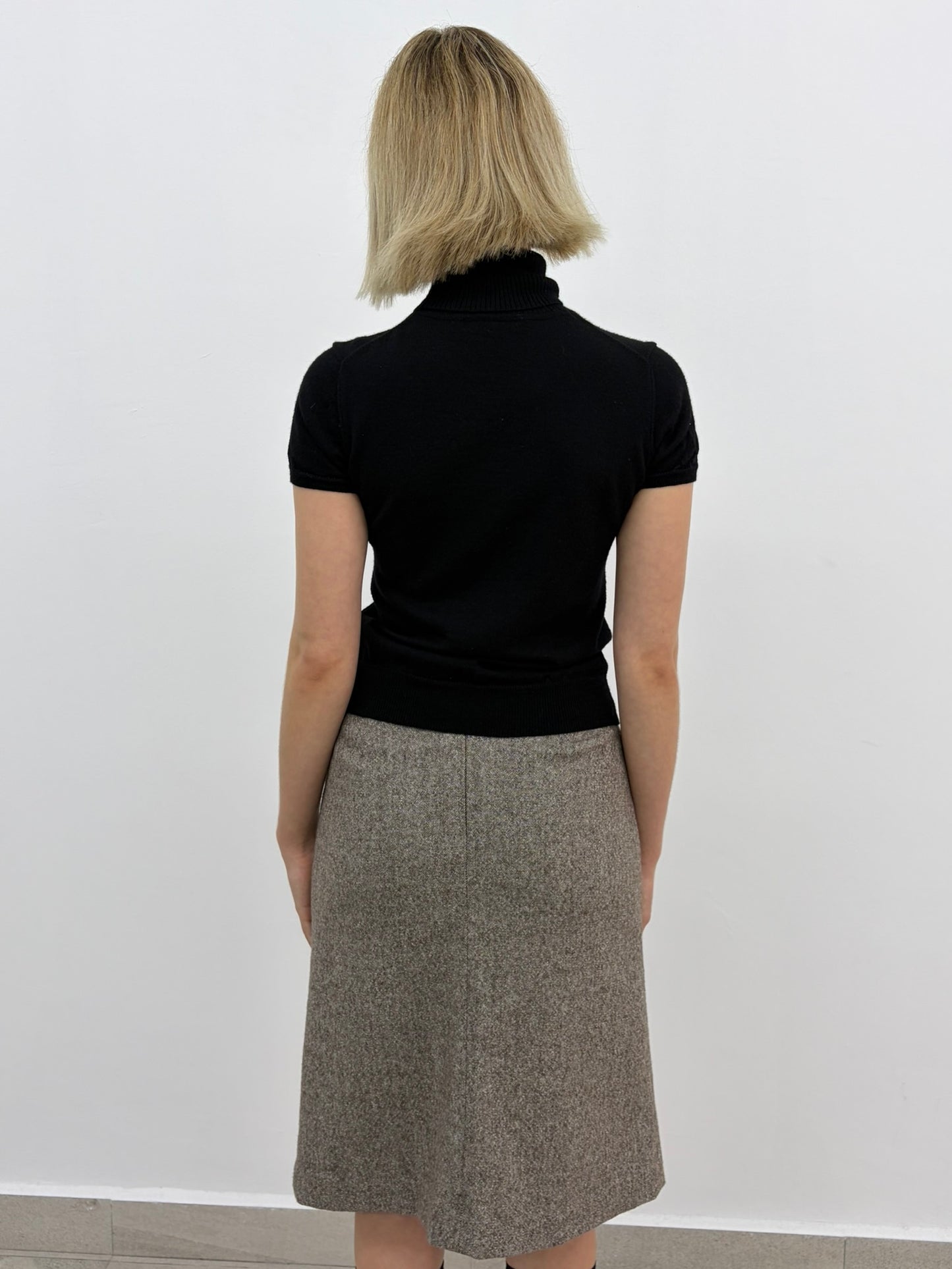 Turtle Neck Black Top