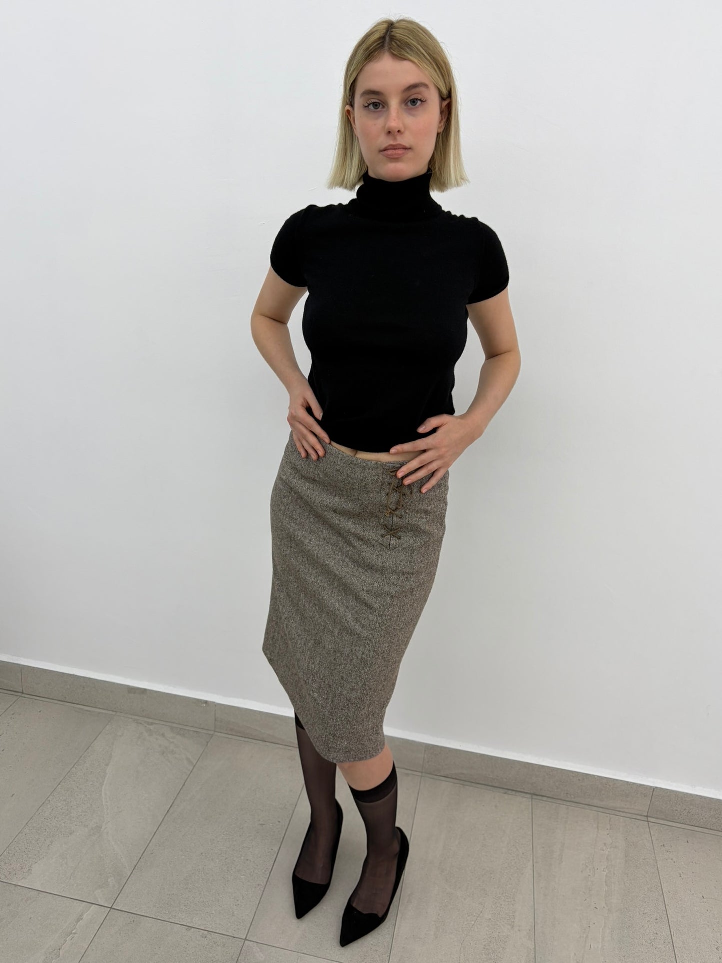 Turtle Neck Black Top