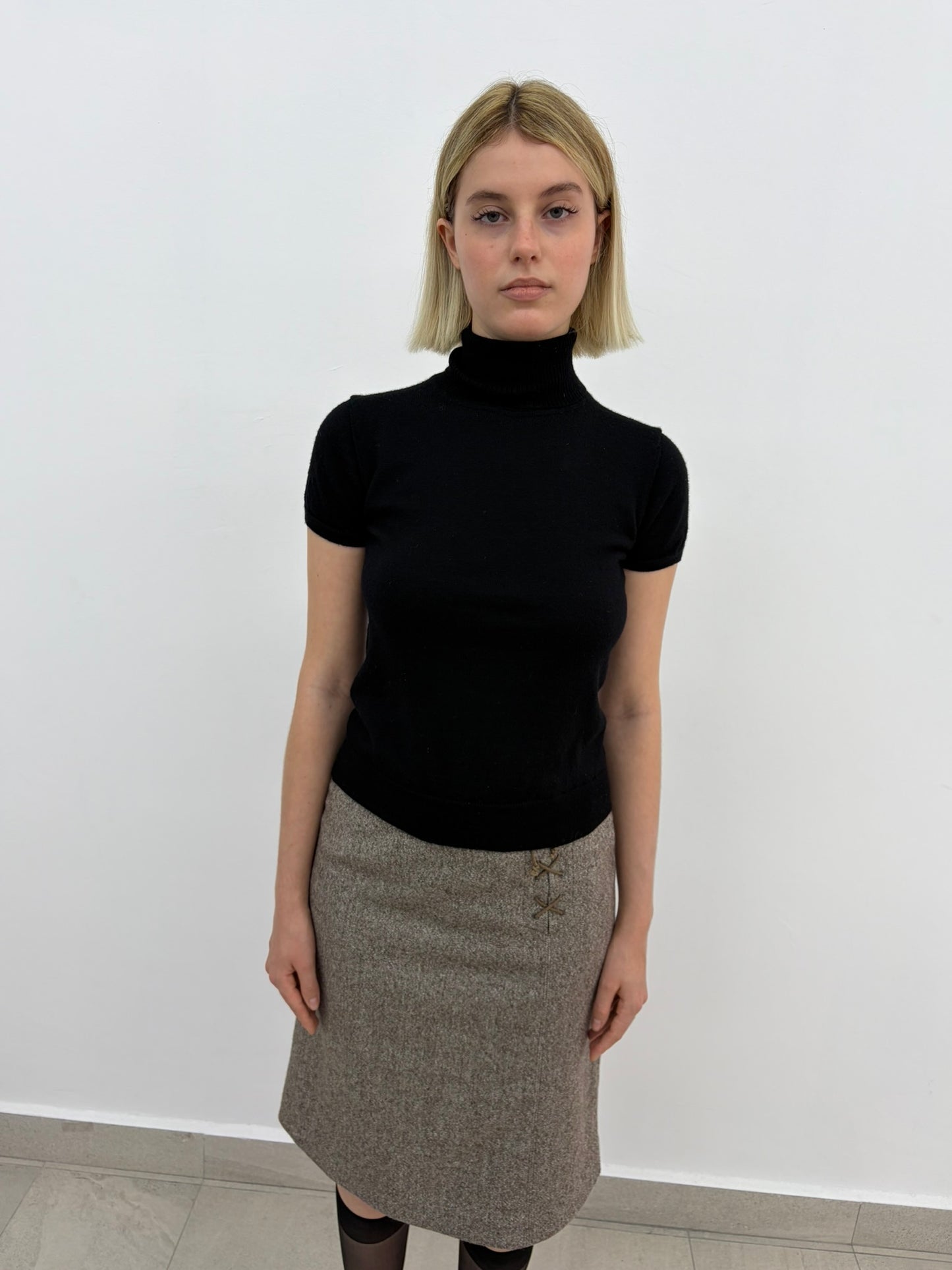 Turtle Neck Black Top