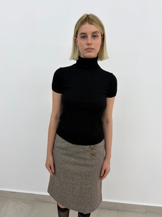 Turtle Neck Black Top