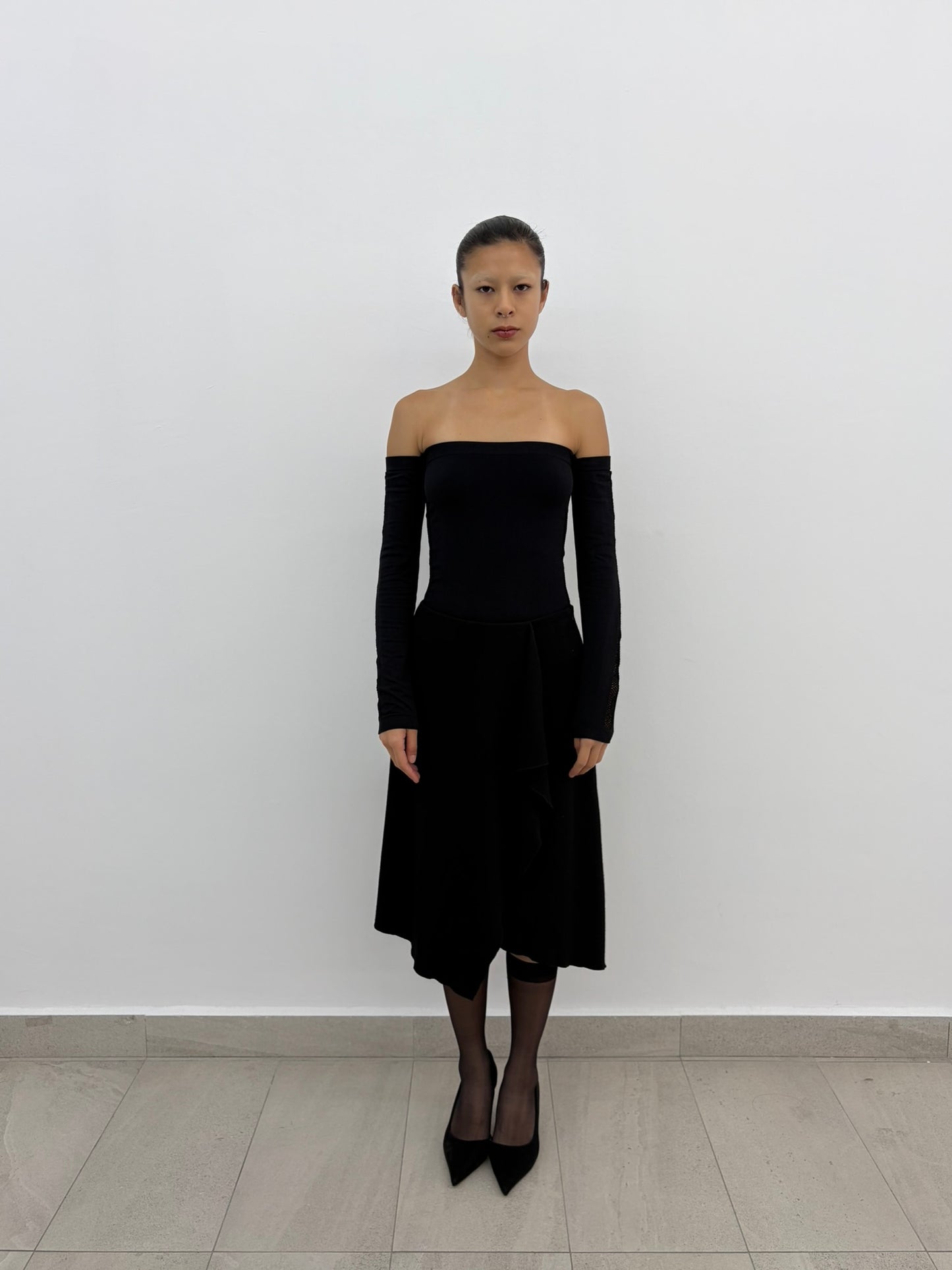 Asymmetrical Black Skirt