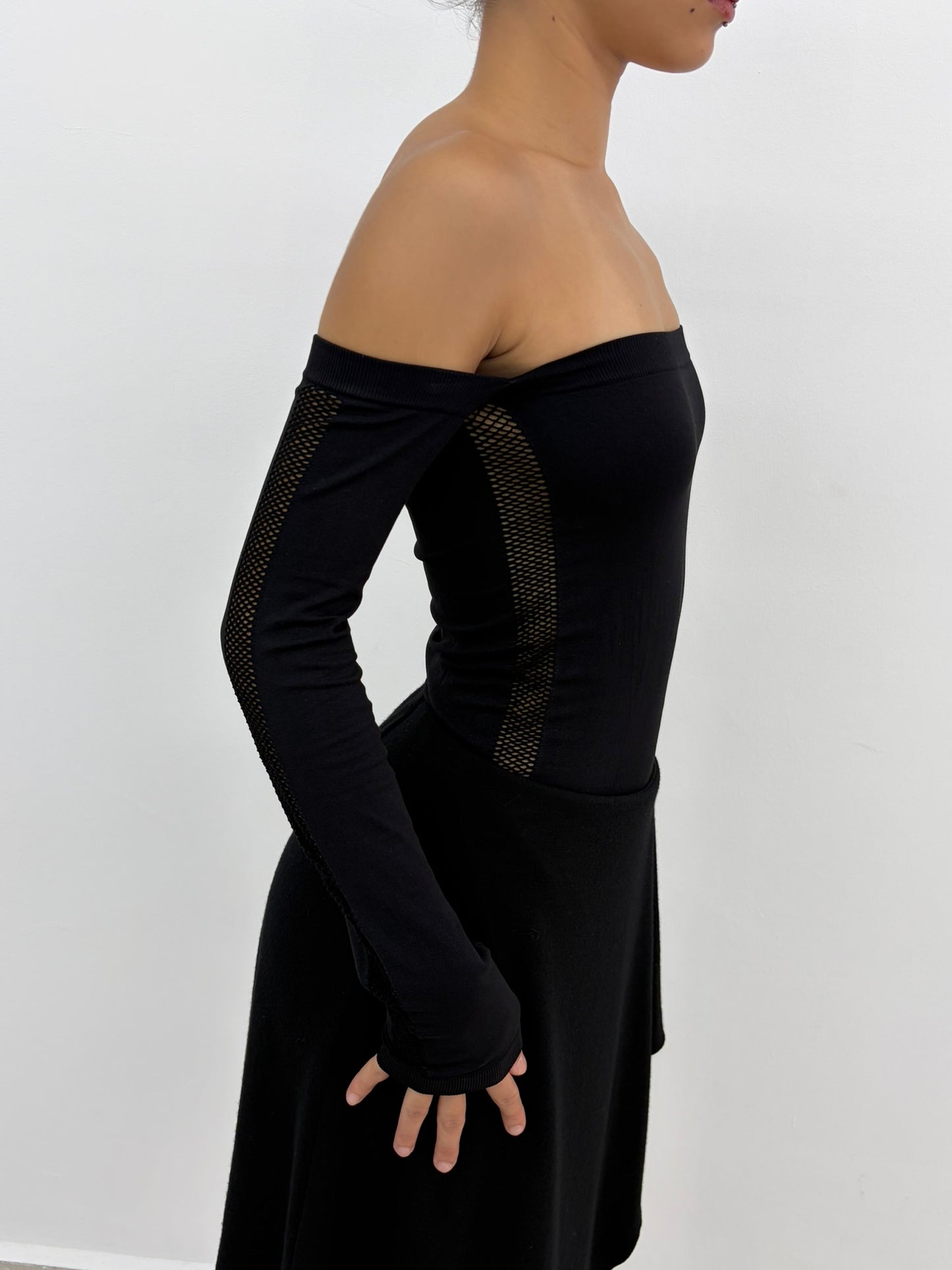 Cut-out off shoulder top