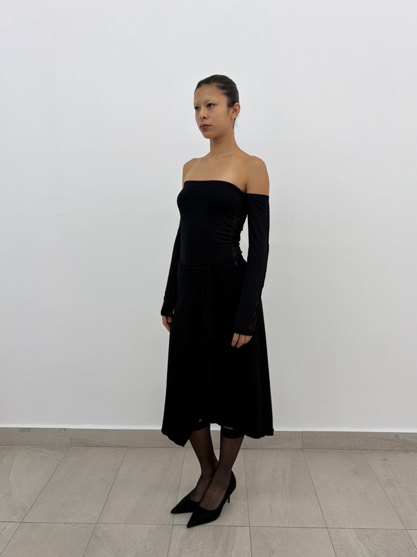 Cut-out off shoulder top