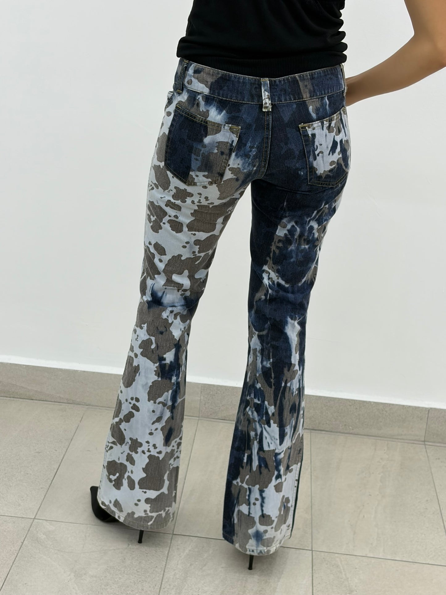 Printed Flare Jeans