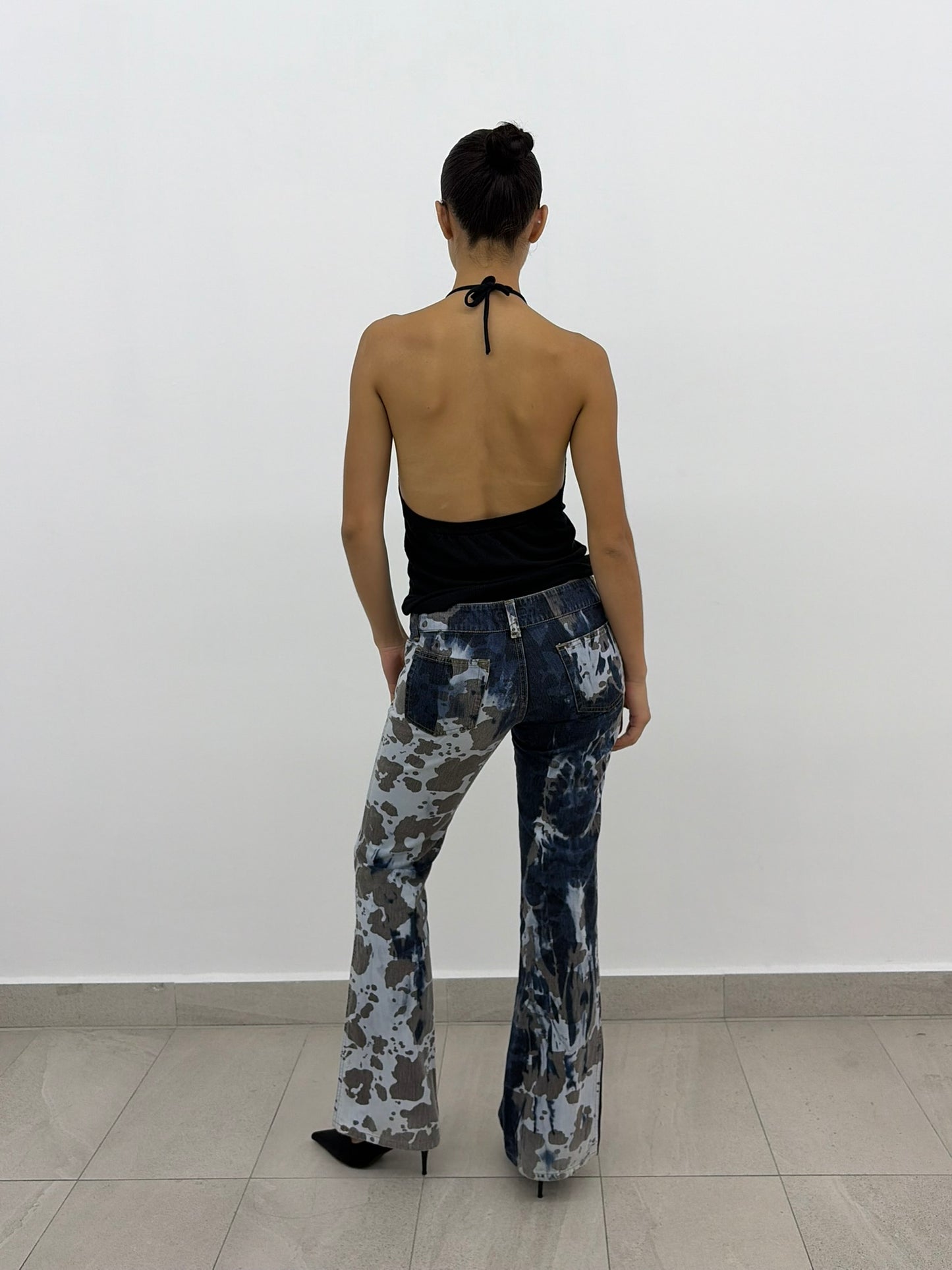 Printed Flare Jeans