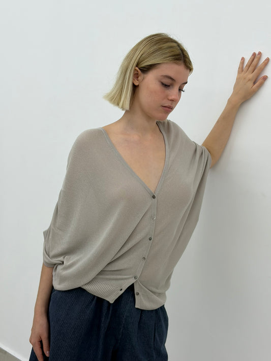 Grey Oversized Cardigan