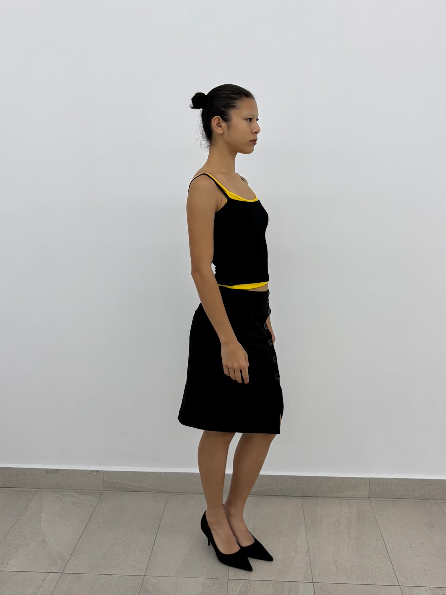 Asymmetrical Button Skirt