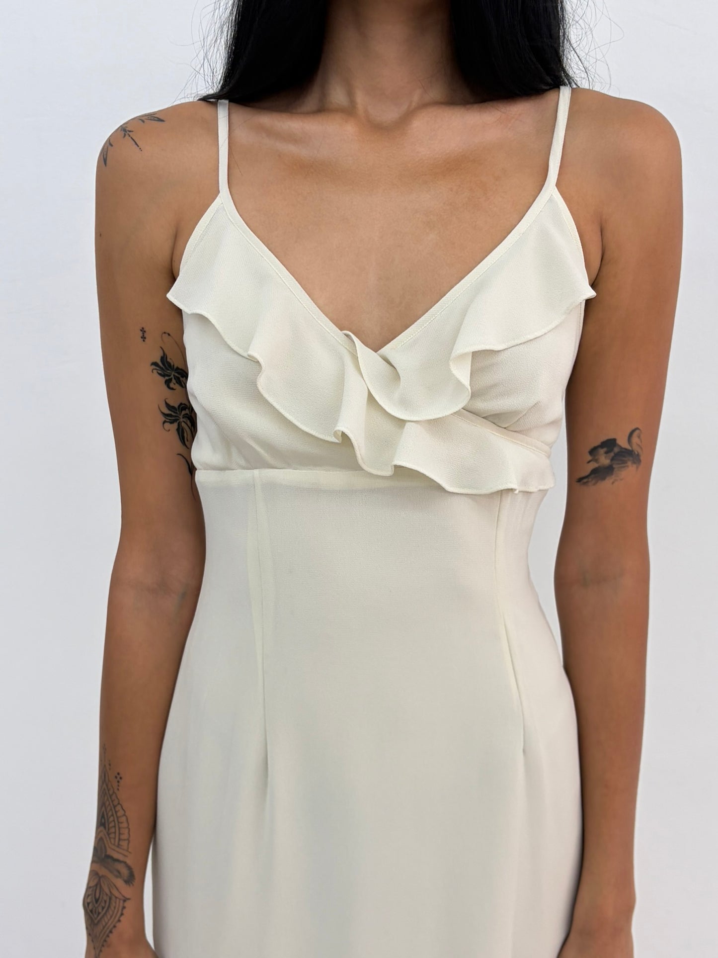 Cream Ruffle Dress