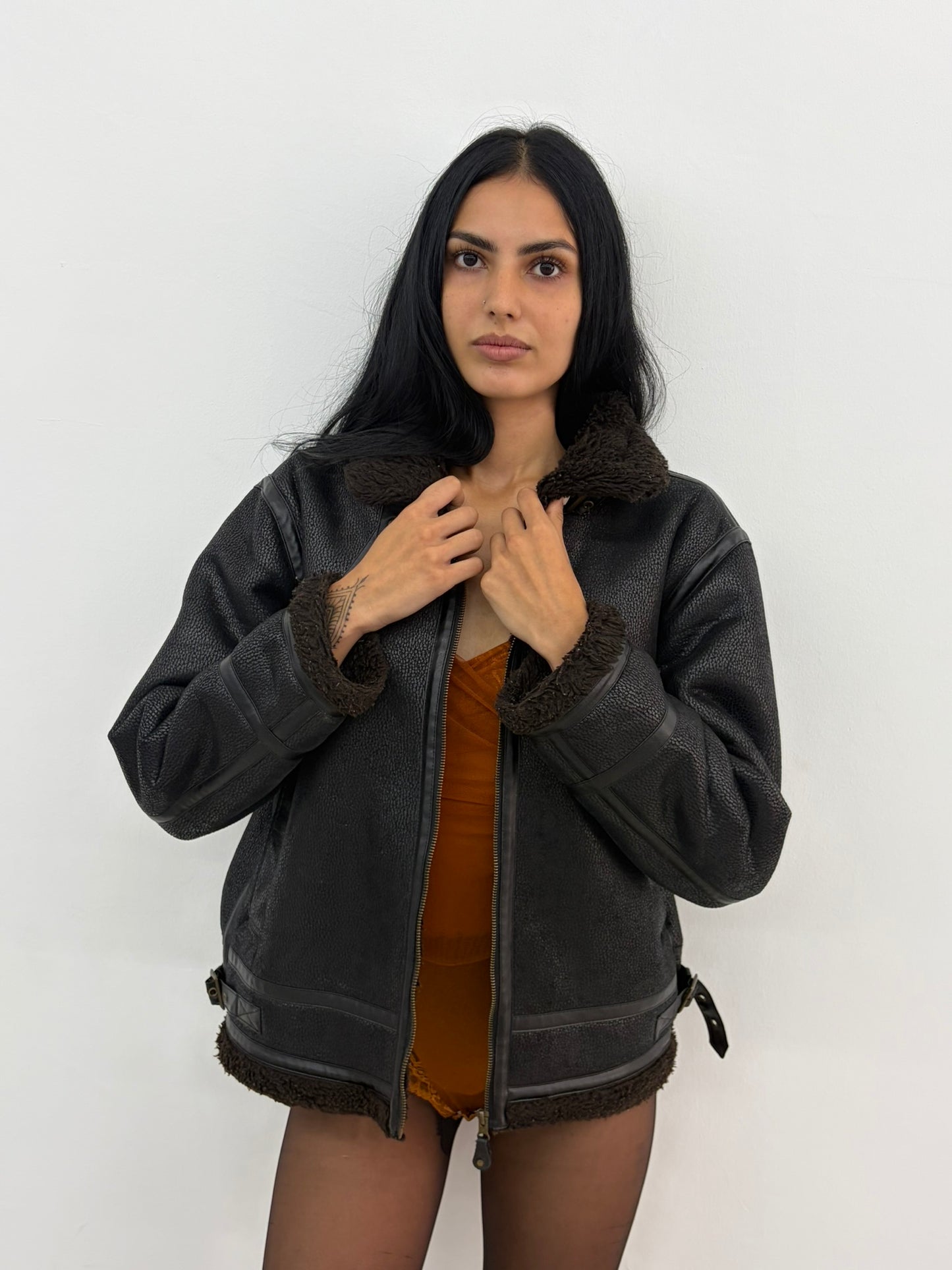 Furry Leather Jacket