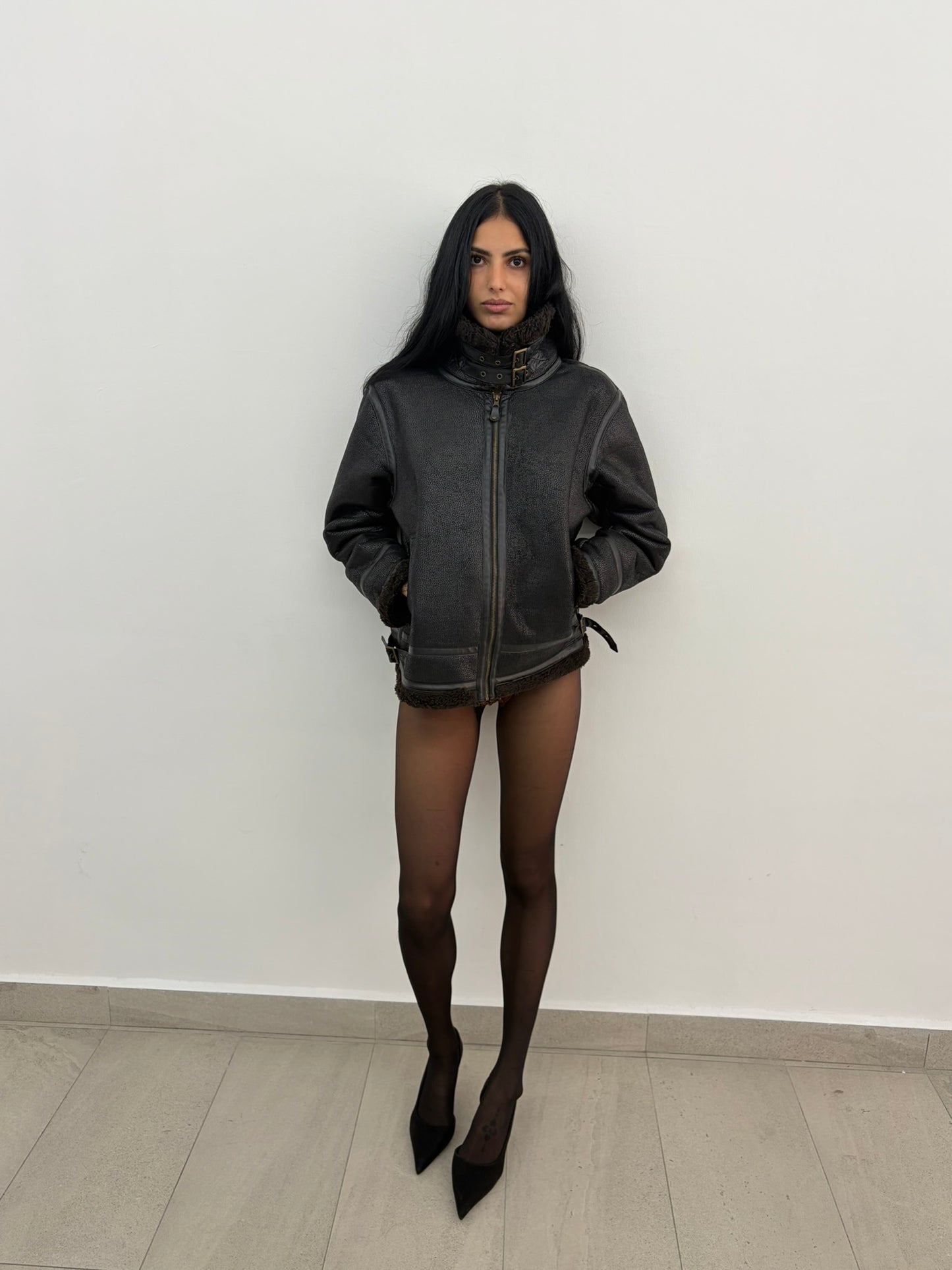 Furry Leather Jacket