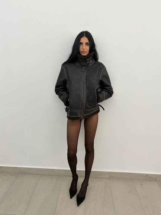 Furry Leather Jacket