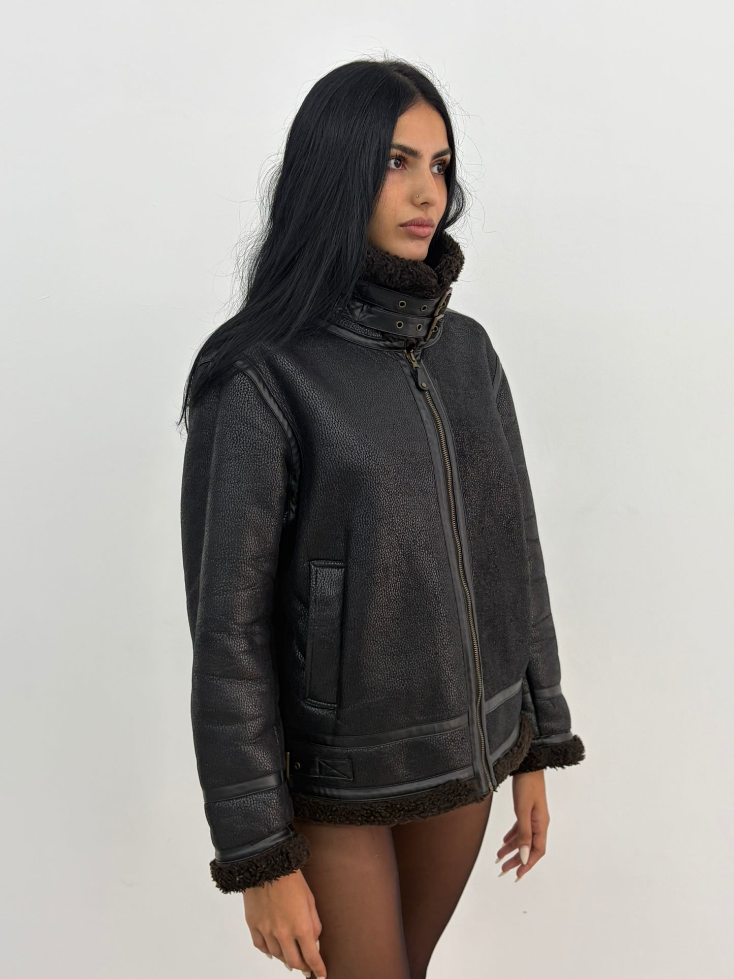 Furry Leather Jacket