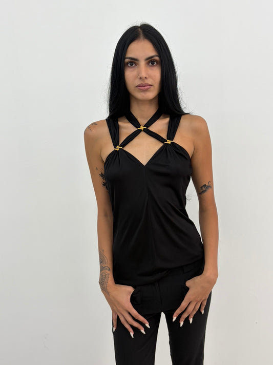Gucci Black Criss Cross Top