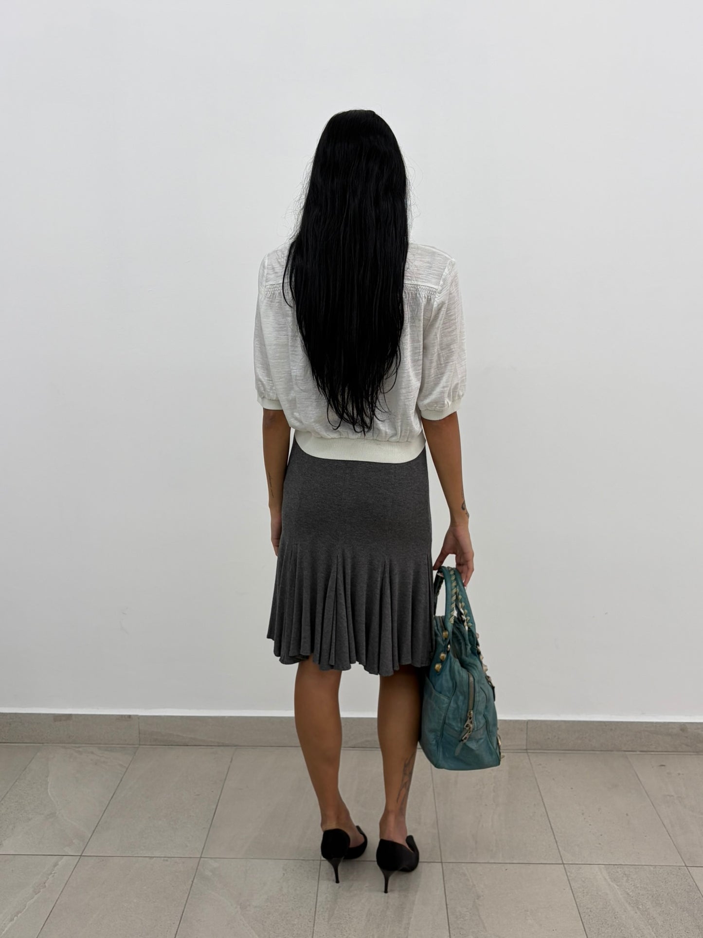 Grey Midi Skirt