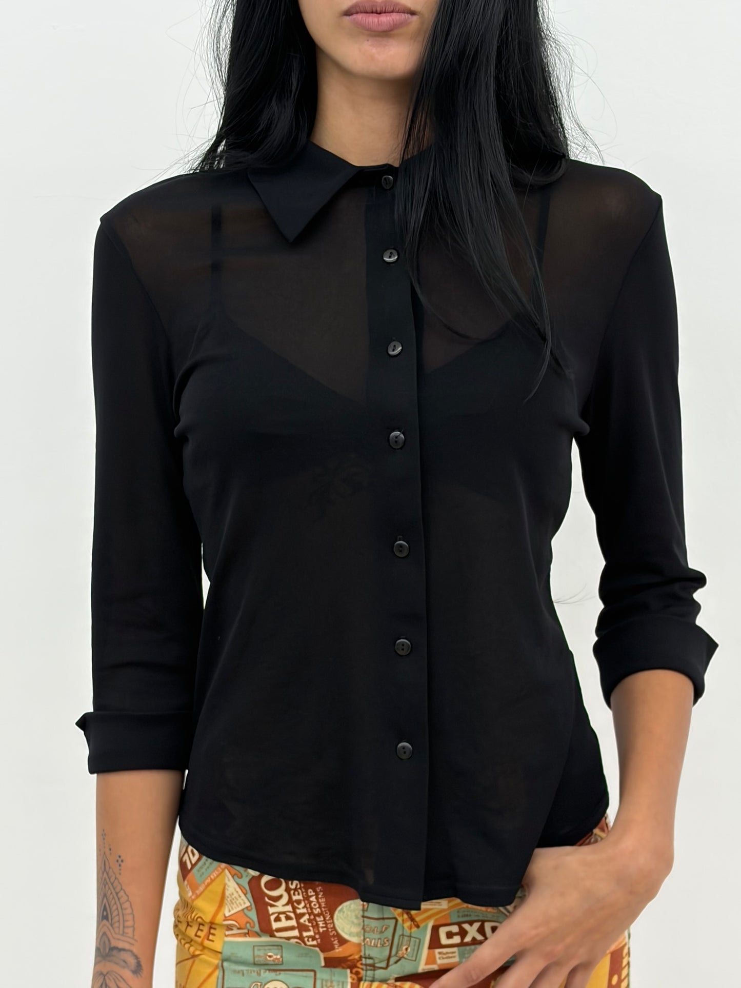 Black Mesh Top