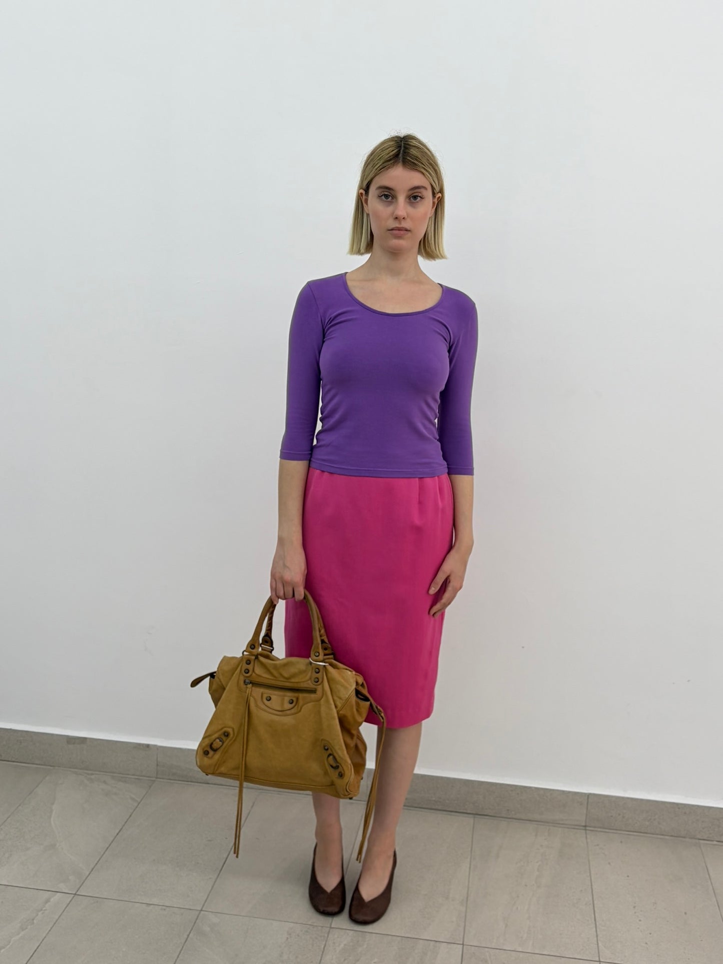Purple Scoop Neck Top