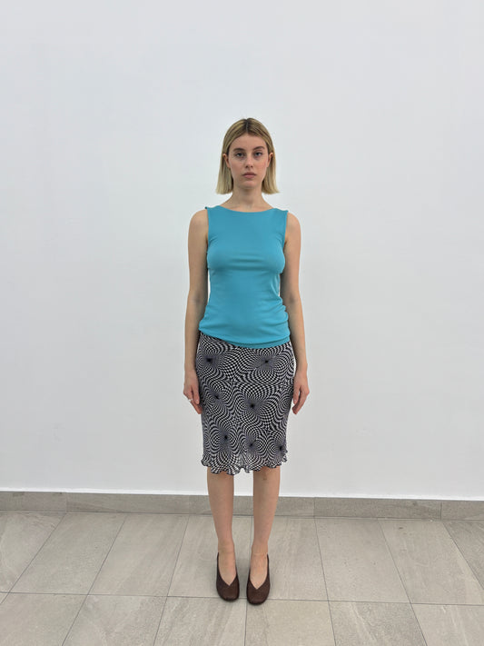 Checked Print Midi Skirt