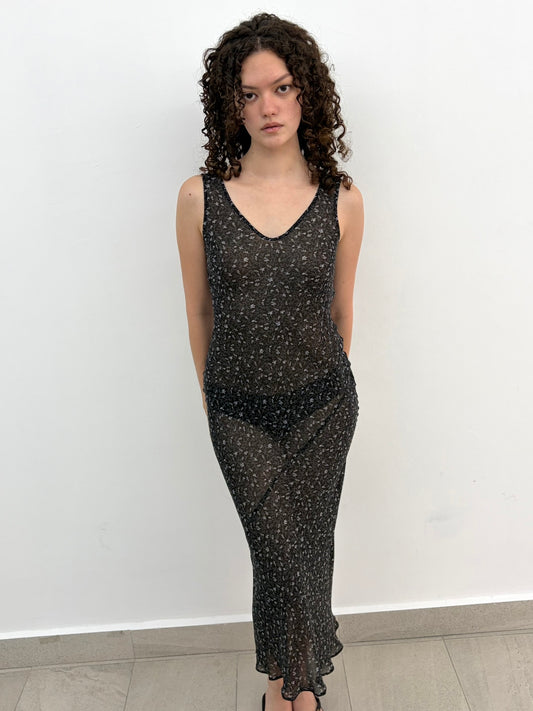 Sheer Floral Dress