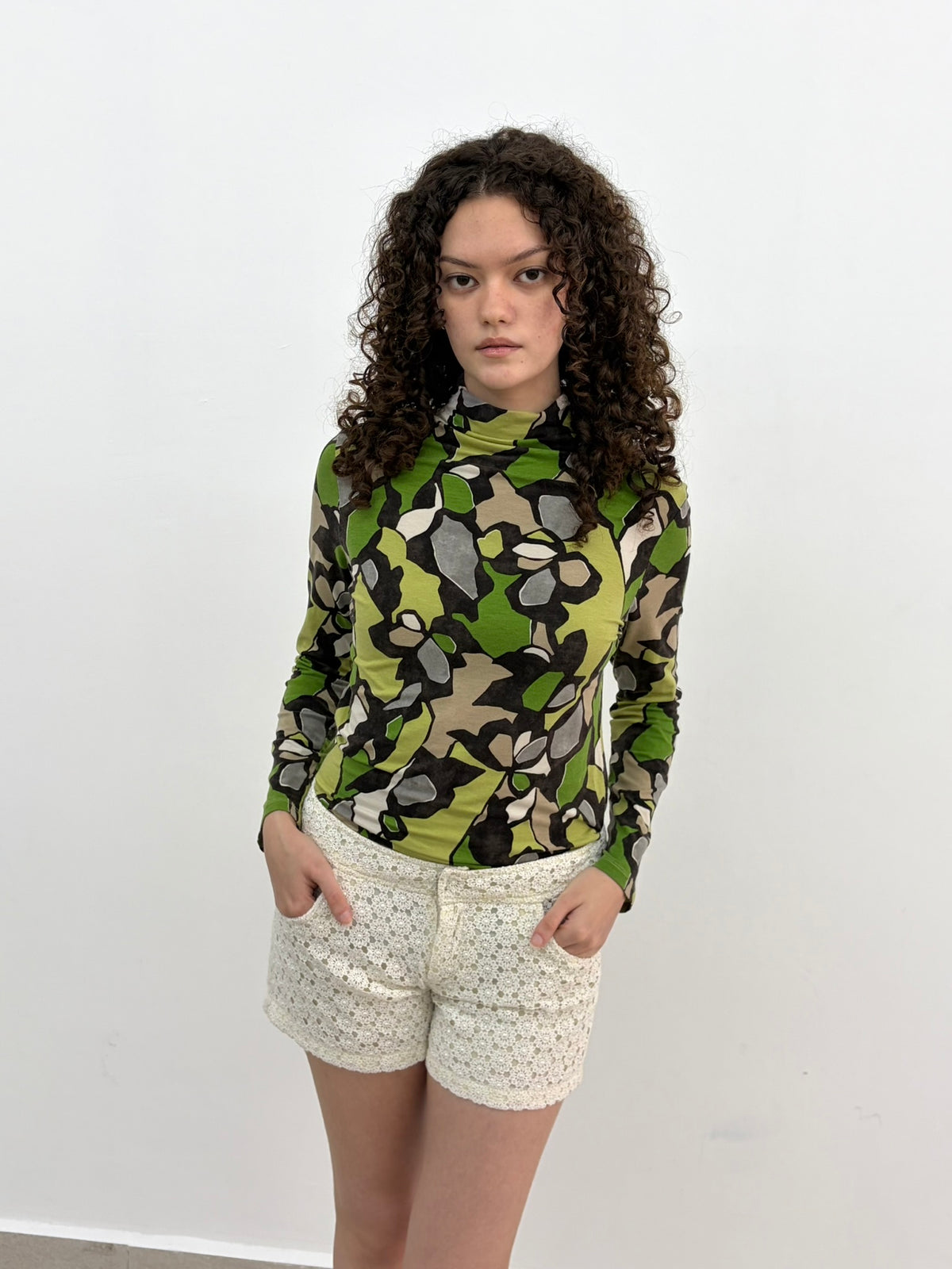 Floral Turtle Neck Top