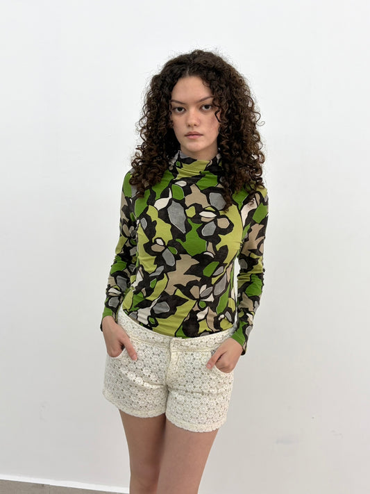 Floral Turtle Neck Top