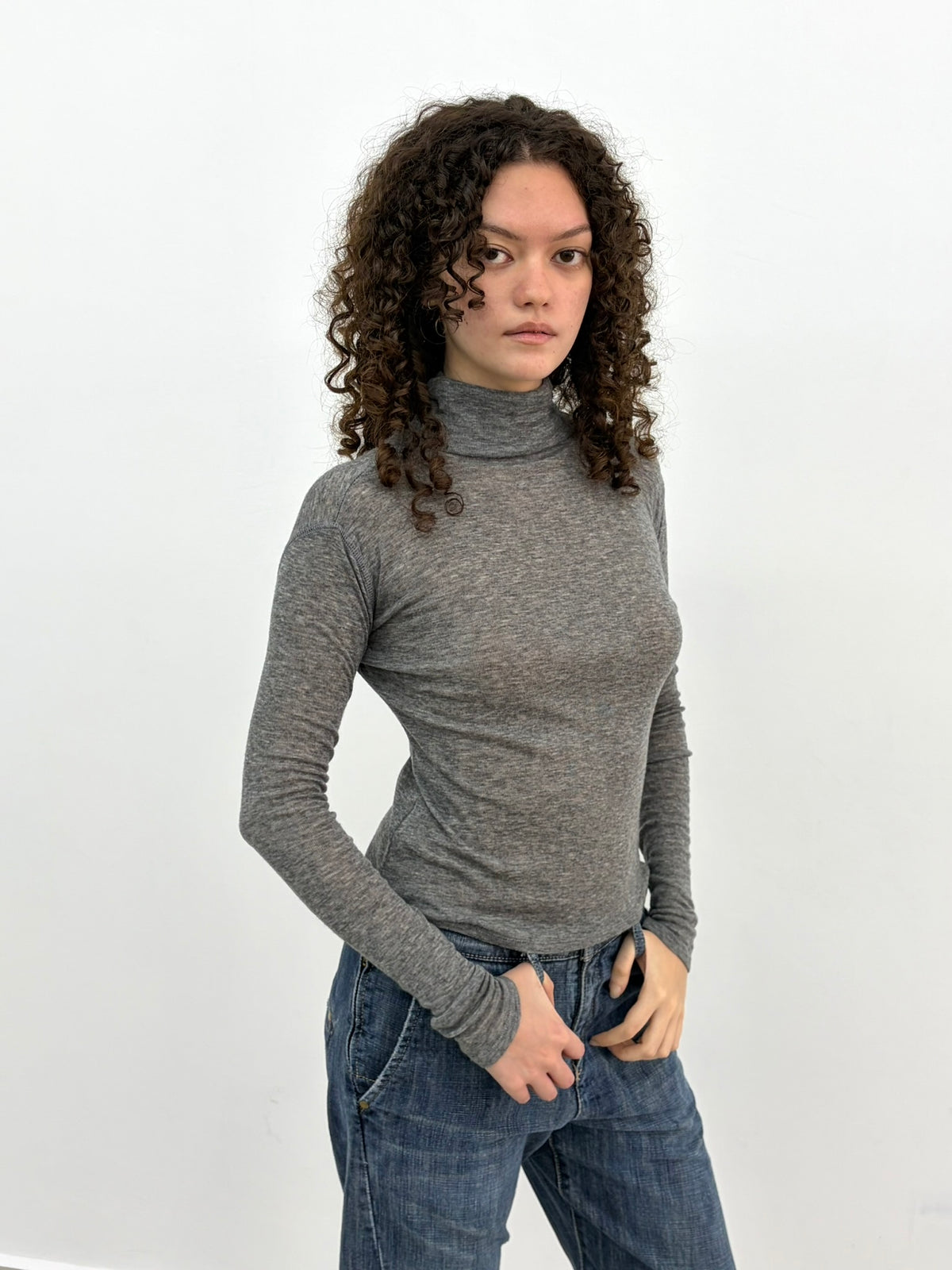 Grey Long Sleeve Top