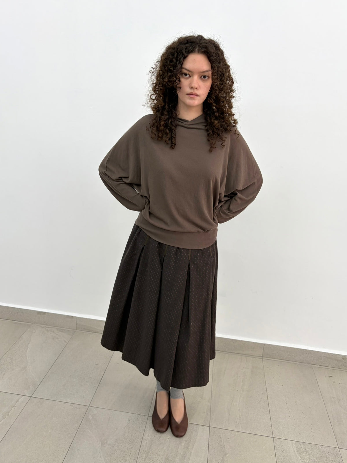 Brown Bat wing Top
