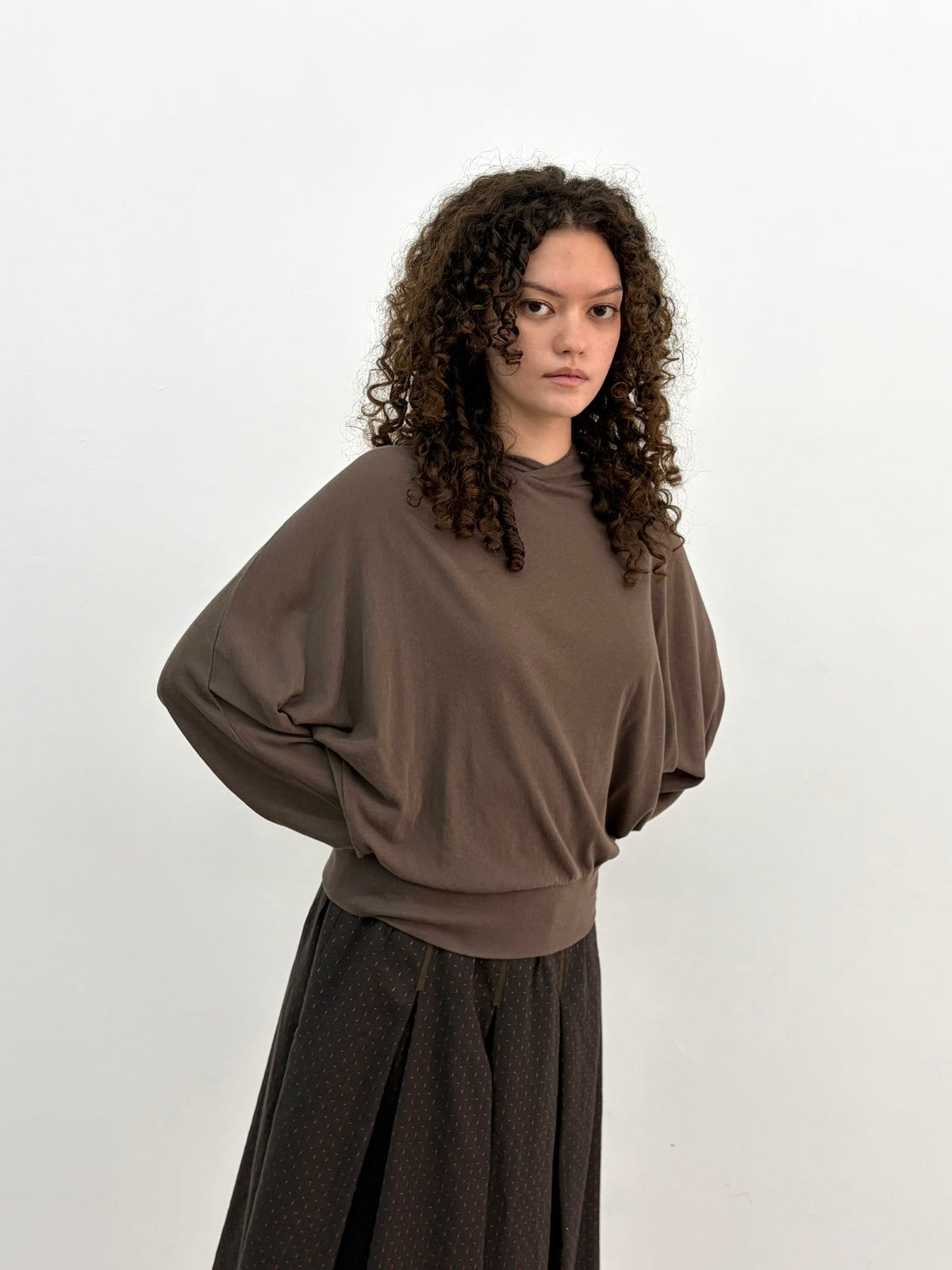 Brown Bat wing Top