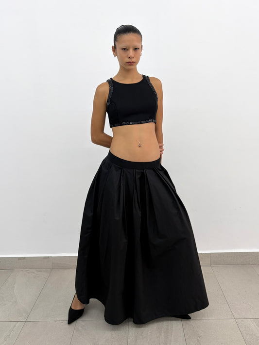 Black Pleats Skirt