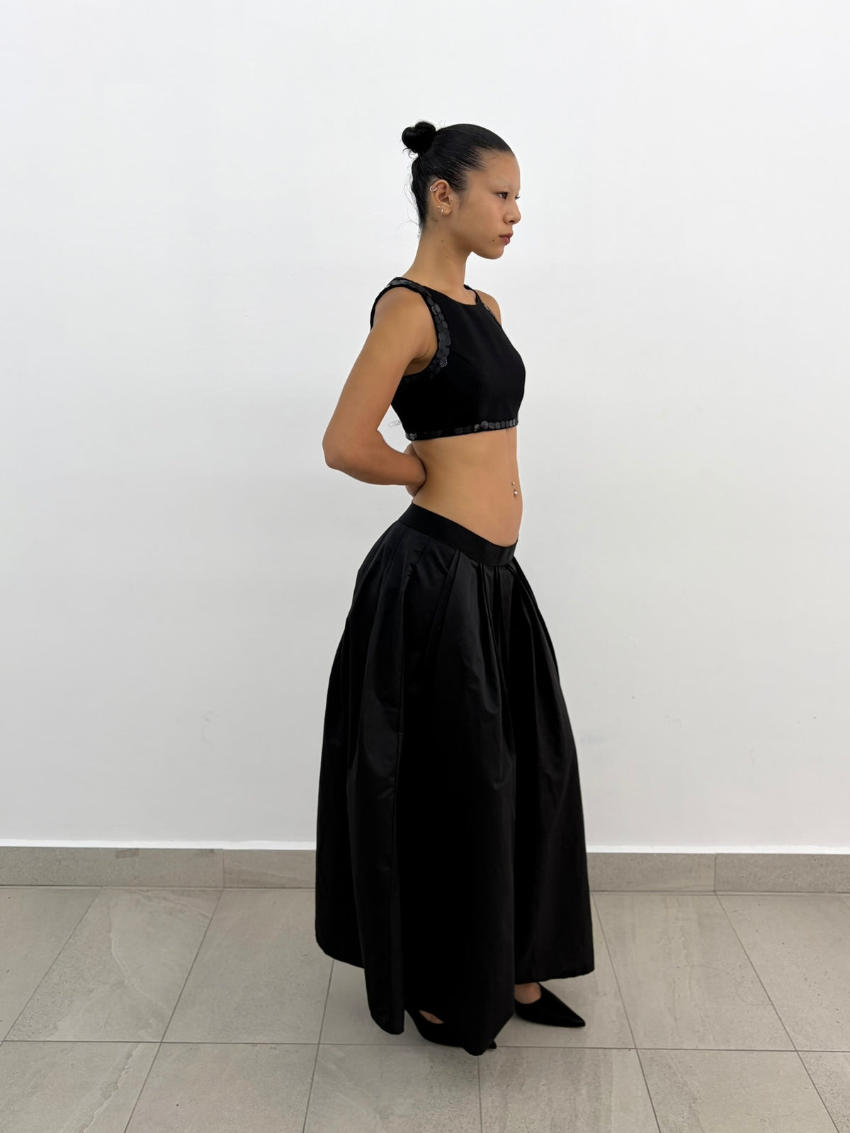 Black Pleats Skirt