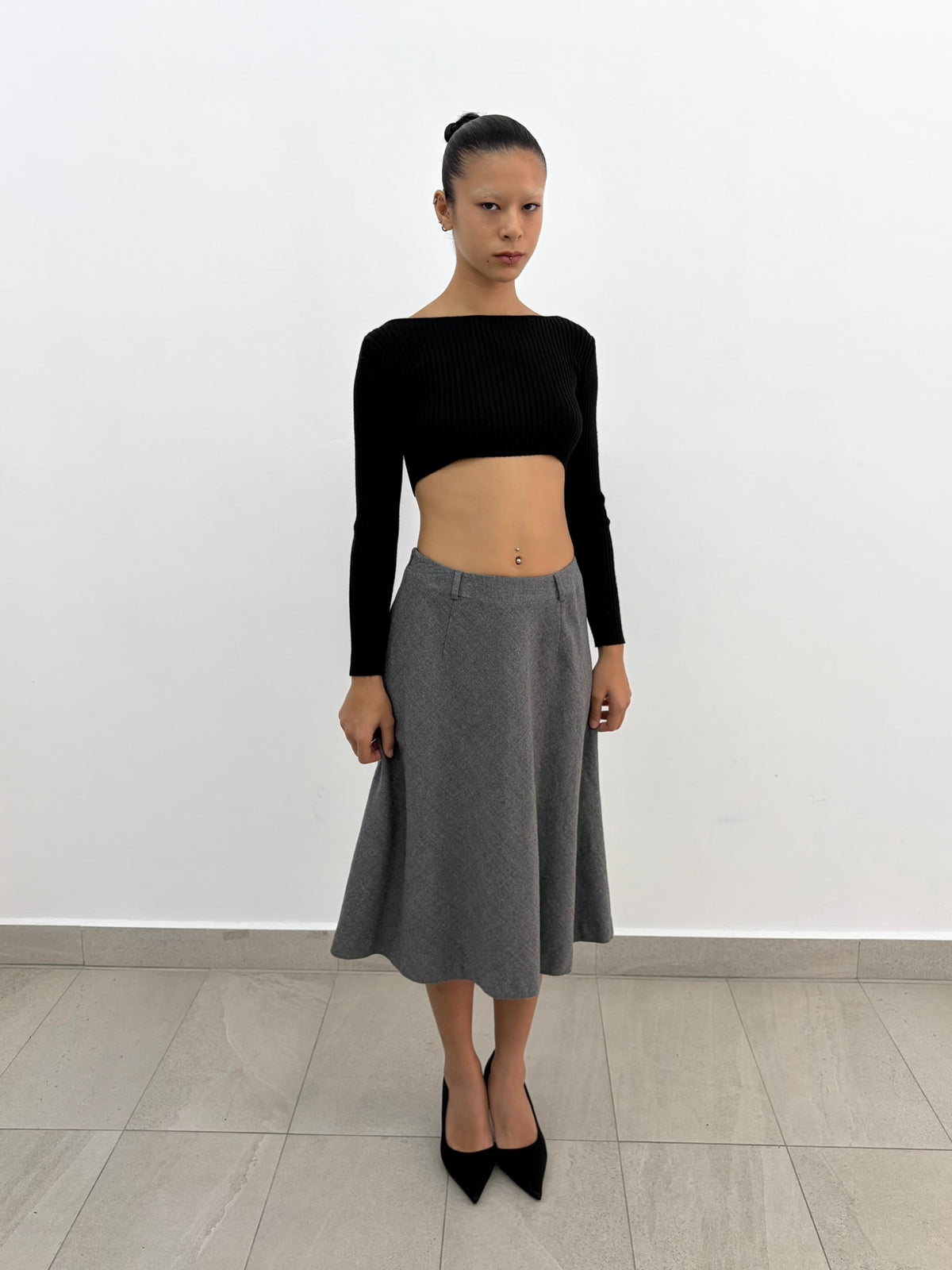 Grey Flare Skirt