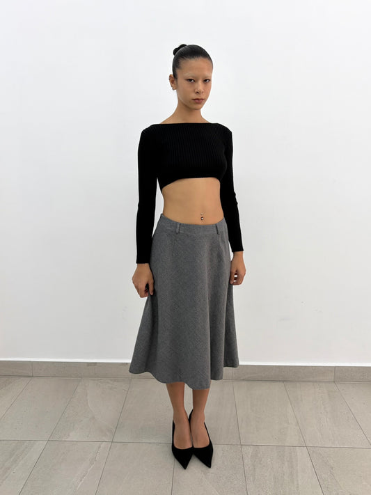 Grey Flare Skirt