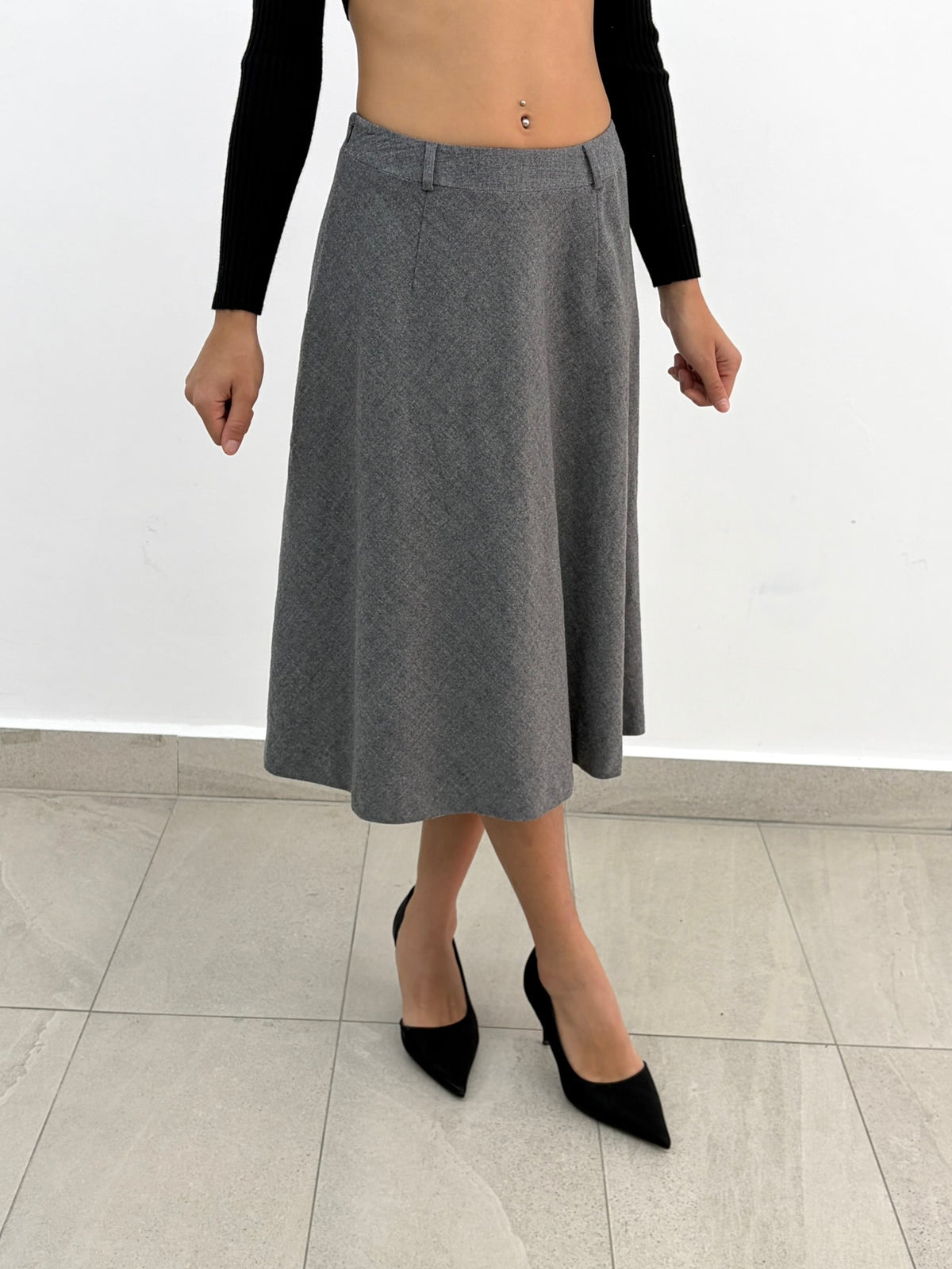 Grey Flare Skirt