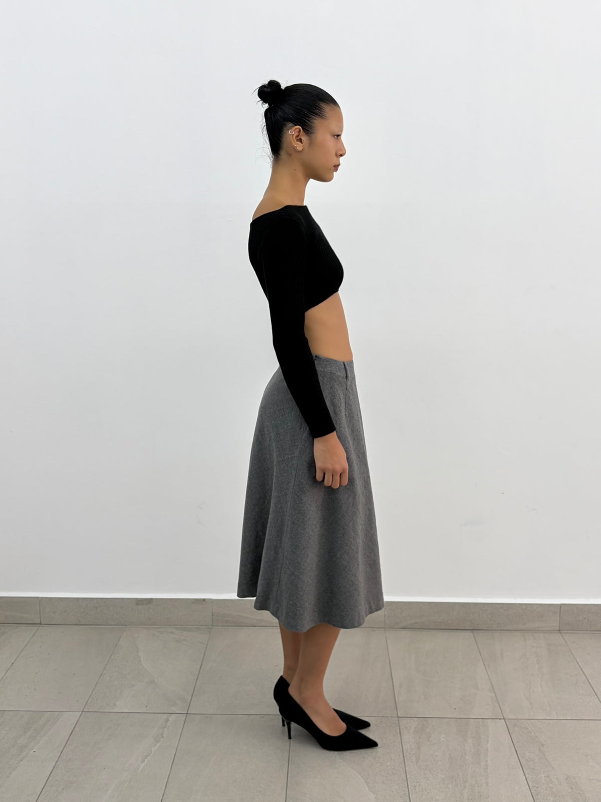 Grey Flare Skirt