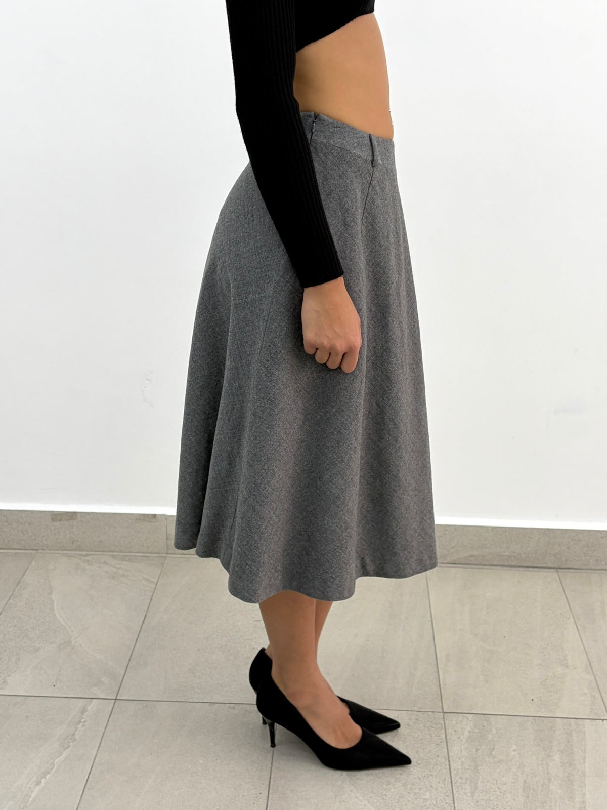 Grey Flare Skirt