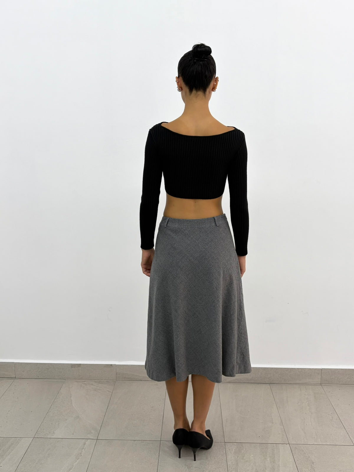 Grey Flare Skirt