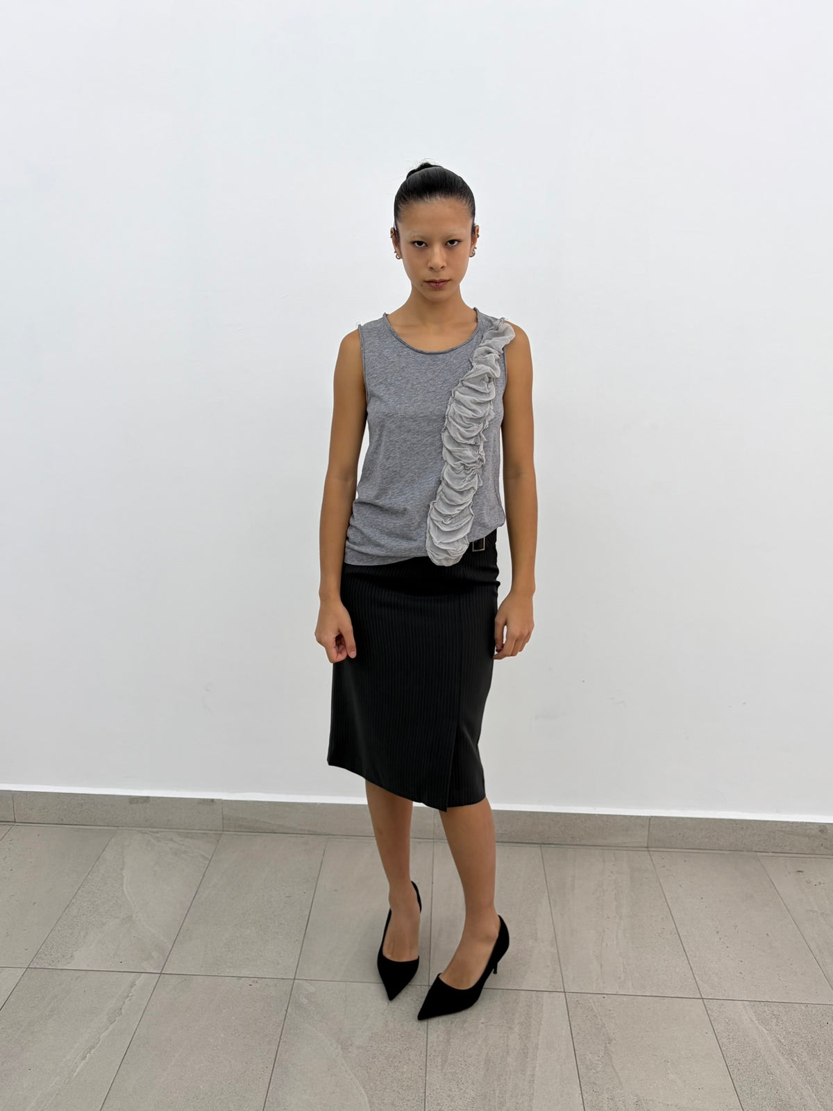 Buckle Stripe Skirt