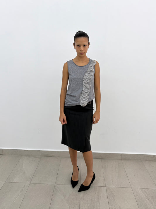 Buckle Stripe Skirt