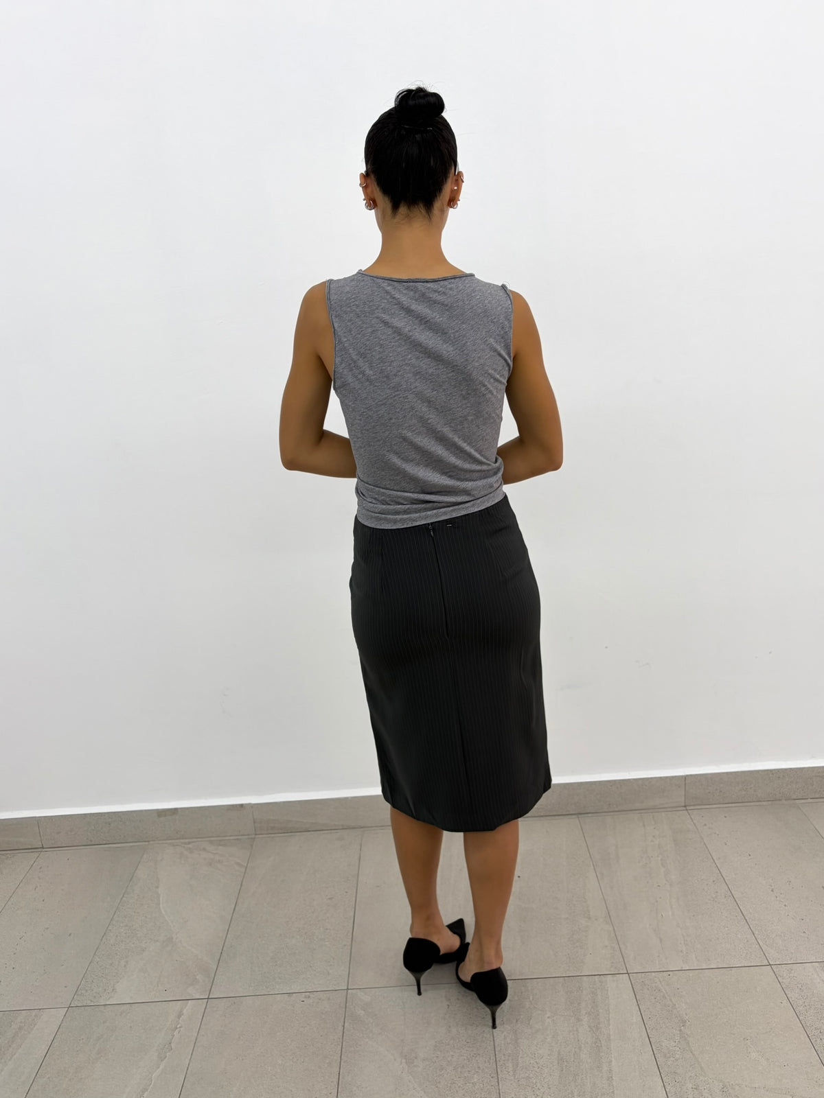 Buckle Stripe Skirt