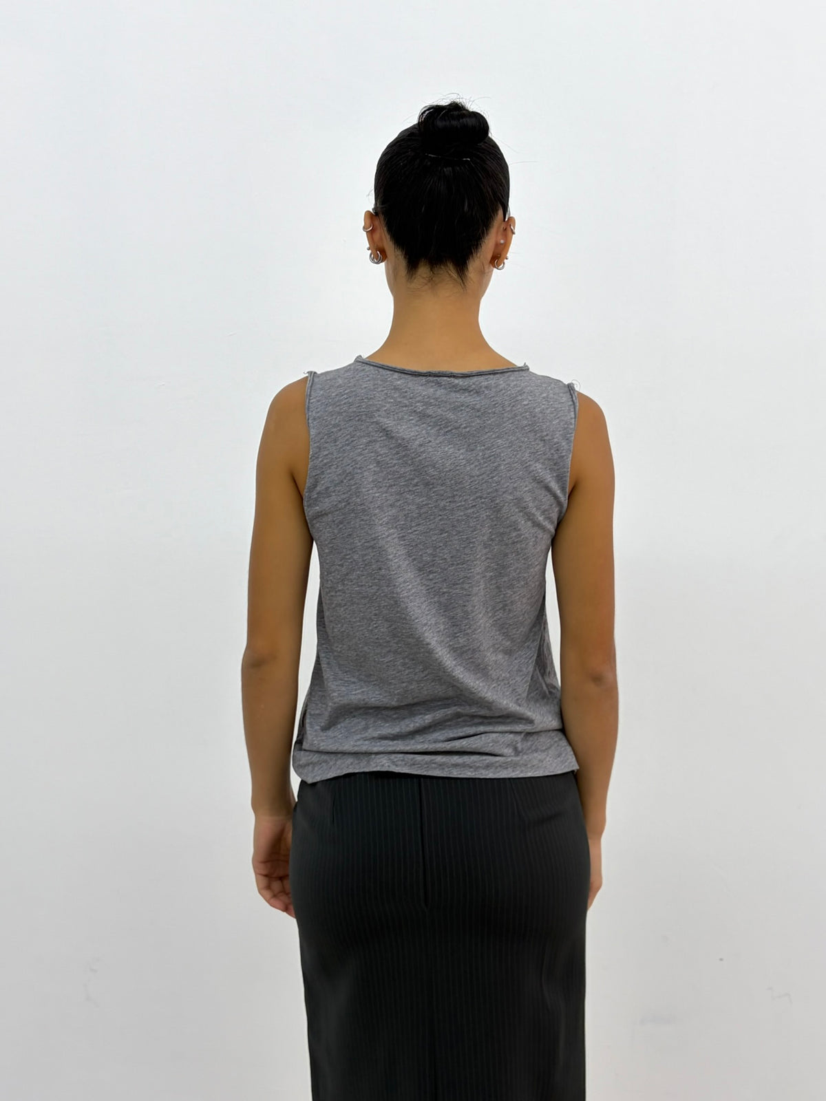 Grey Pleats Top