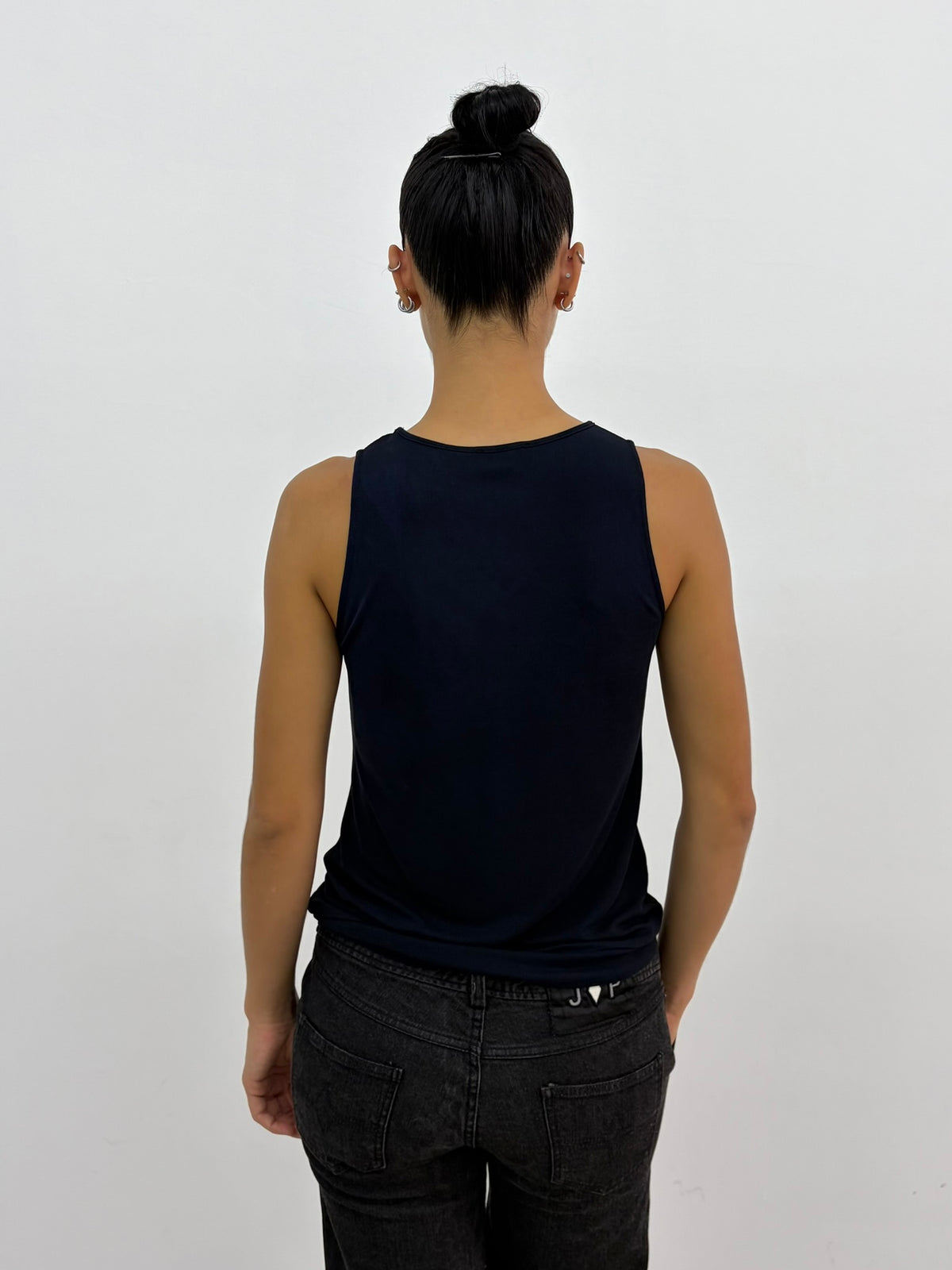 Keyhole Navy Top