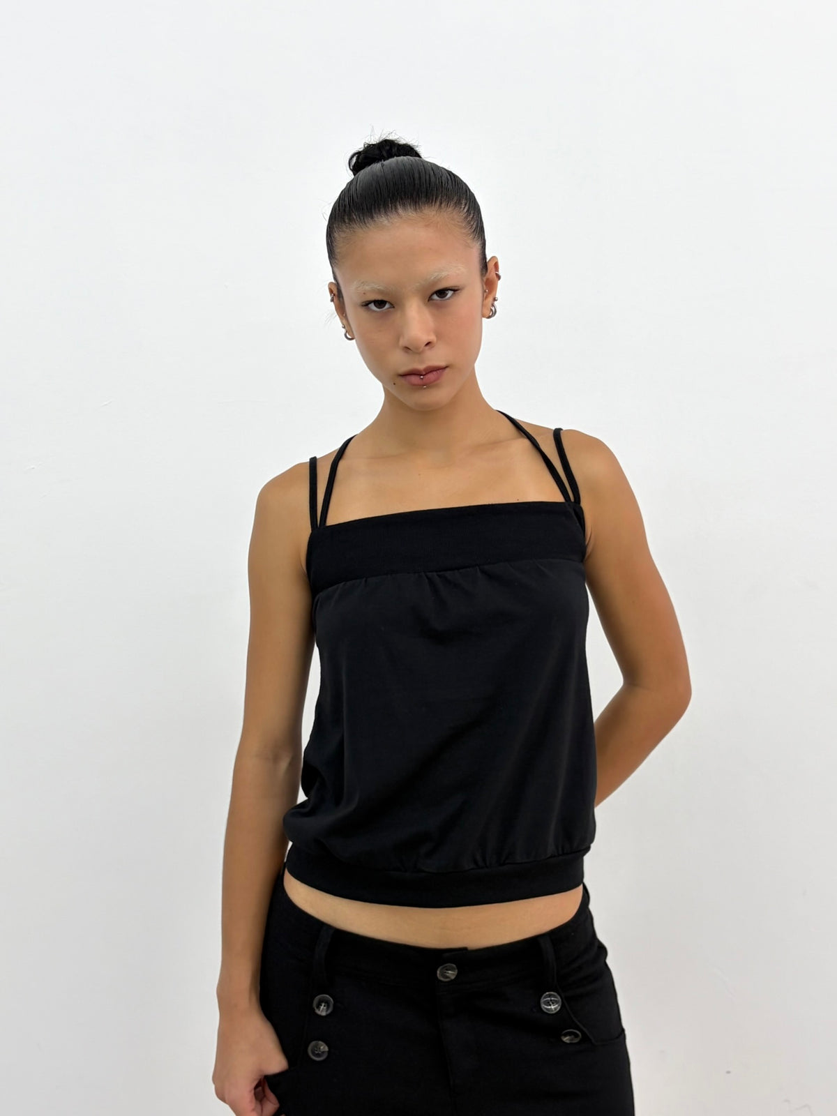 Black Criss Cross Top