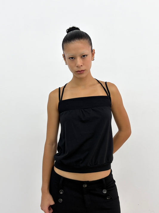 Black Criss Cross Top