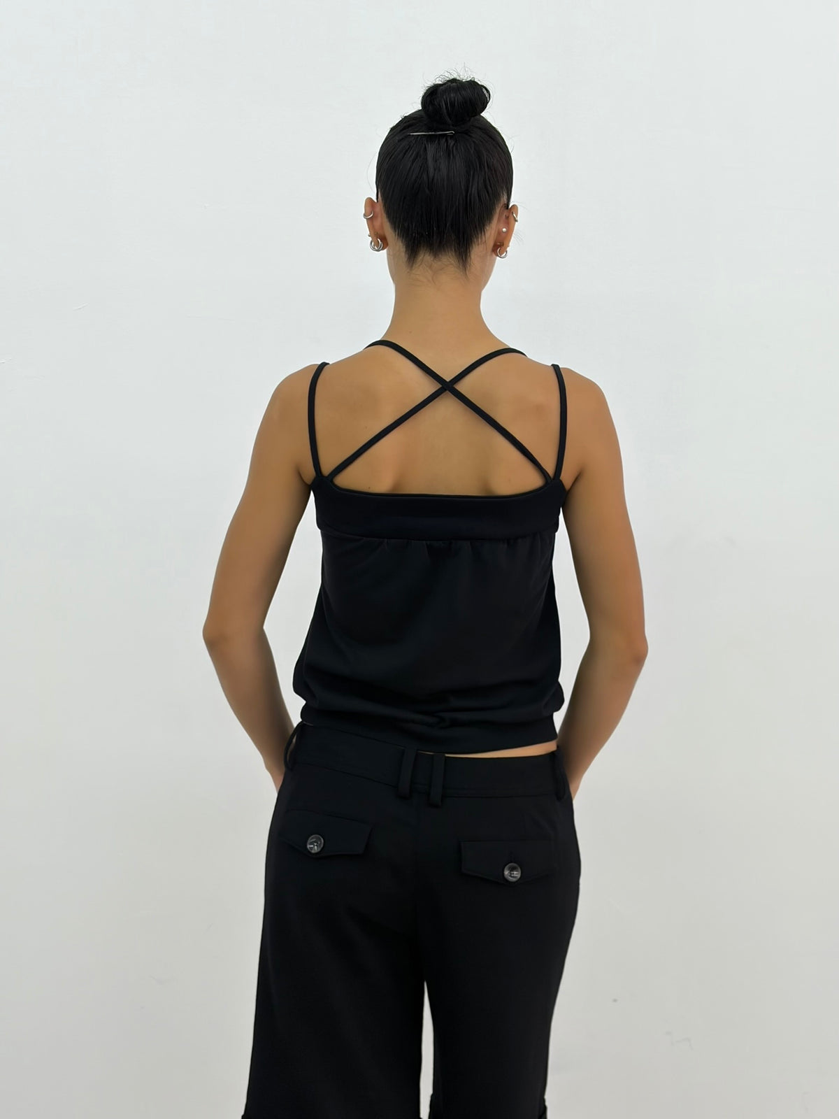 Black Criss Cross Top