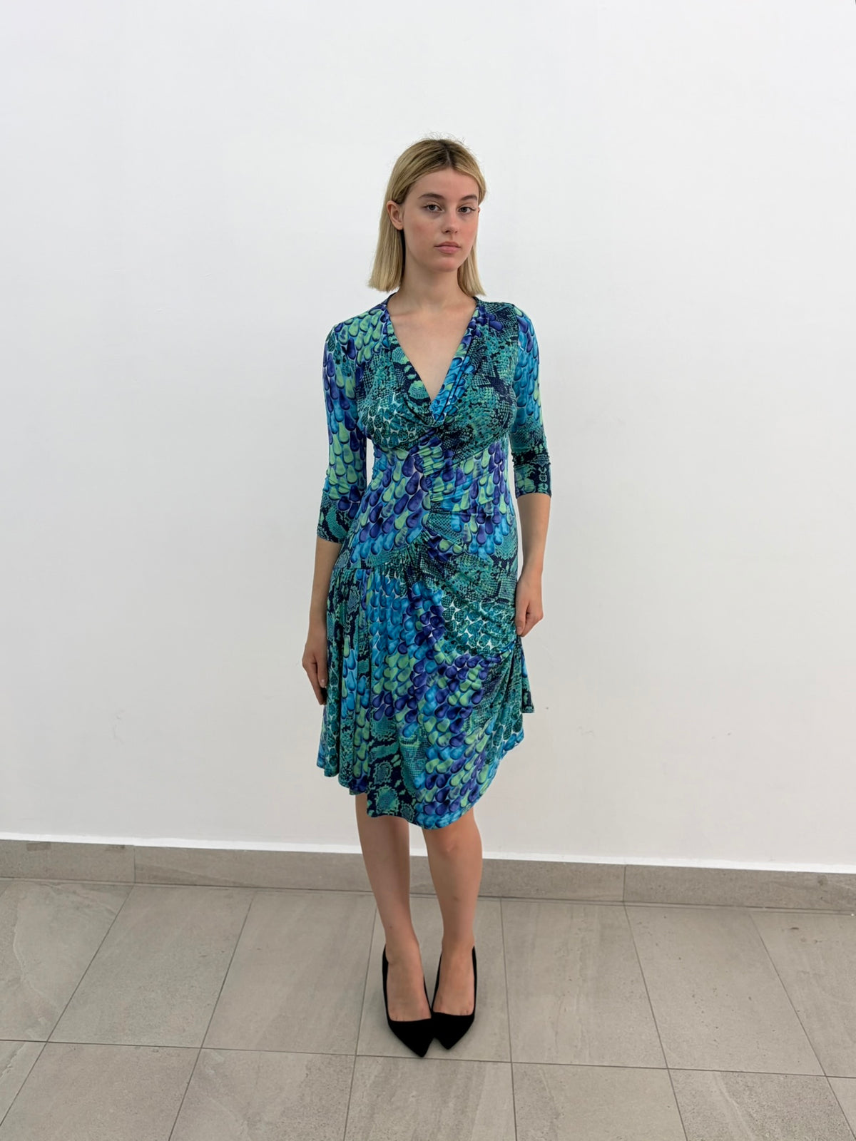 Animal Print Blue Dress