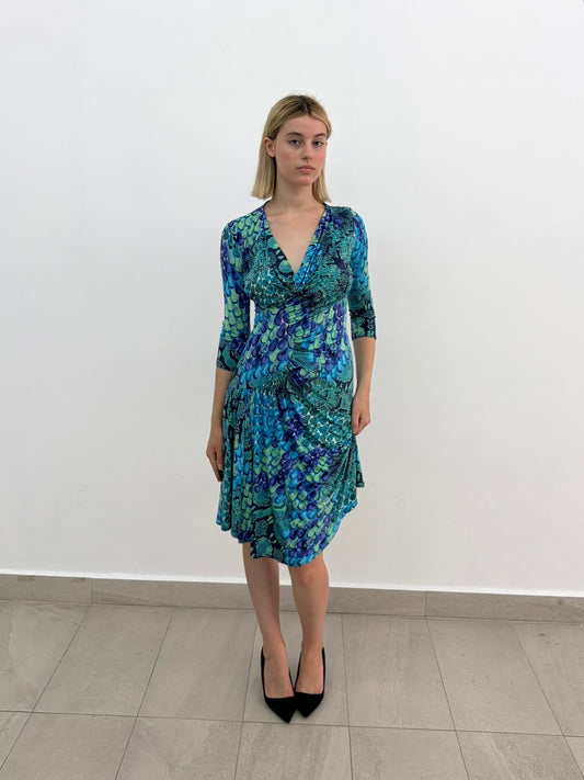 Animal Print Blue Dress