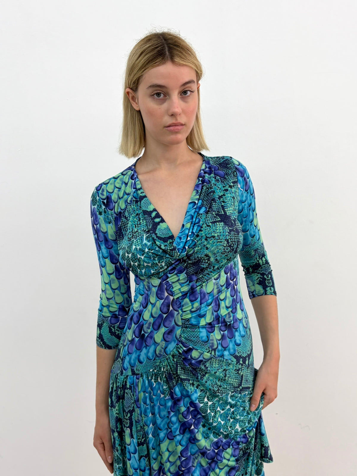 Animal Print Blue Dress