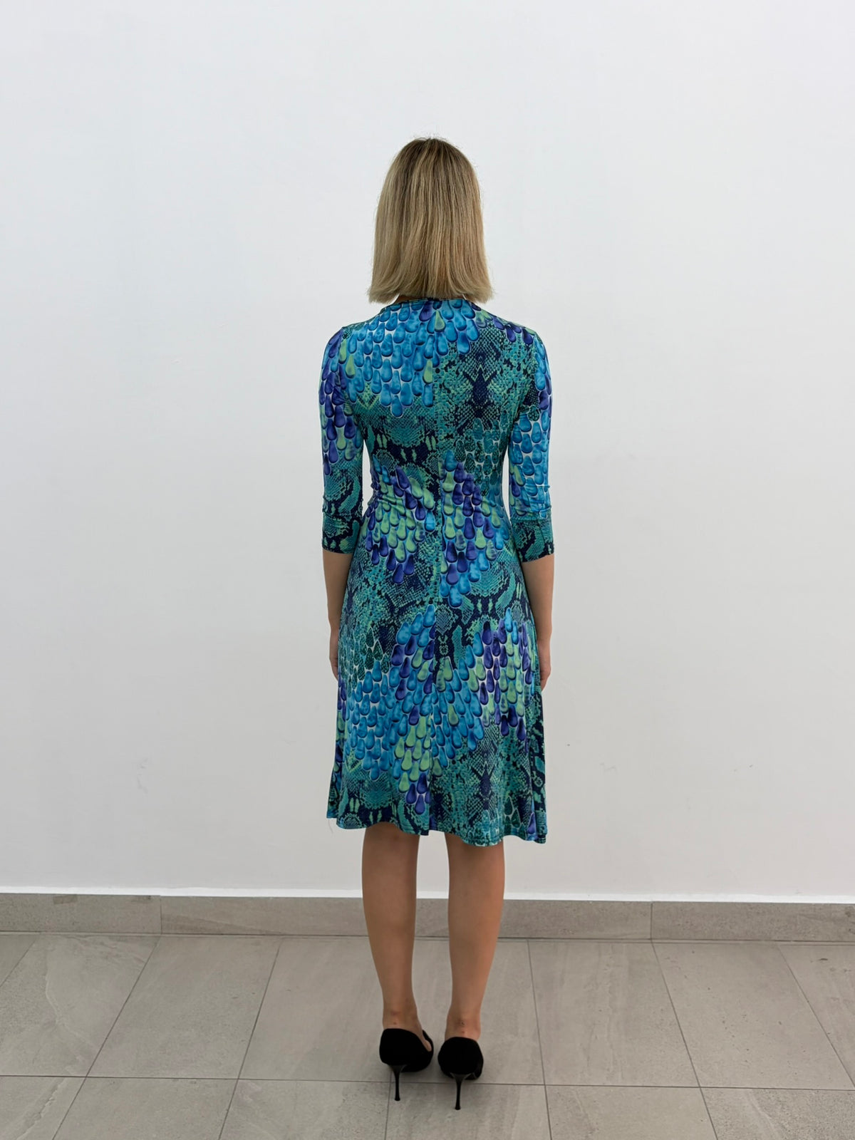 Animal Print Blue Dress