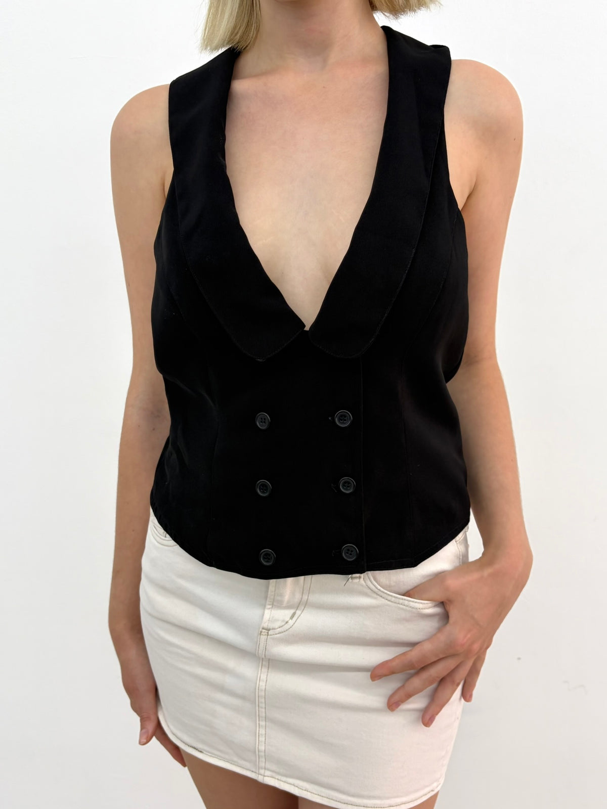 Black Vest Top