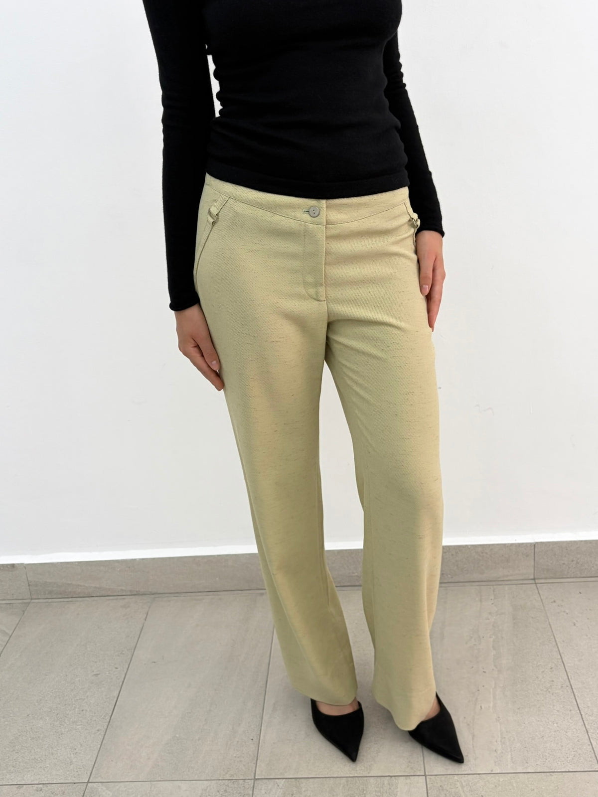Beige Flowy Pants